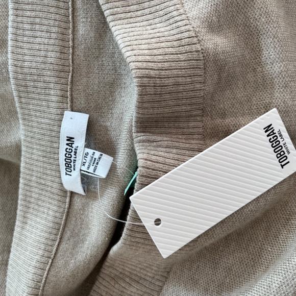 Toboggan Warm Knitted Suit Sweater Skirt Sequins Cable knit Ivory Beige Size XL - Picture 10 of 14